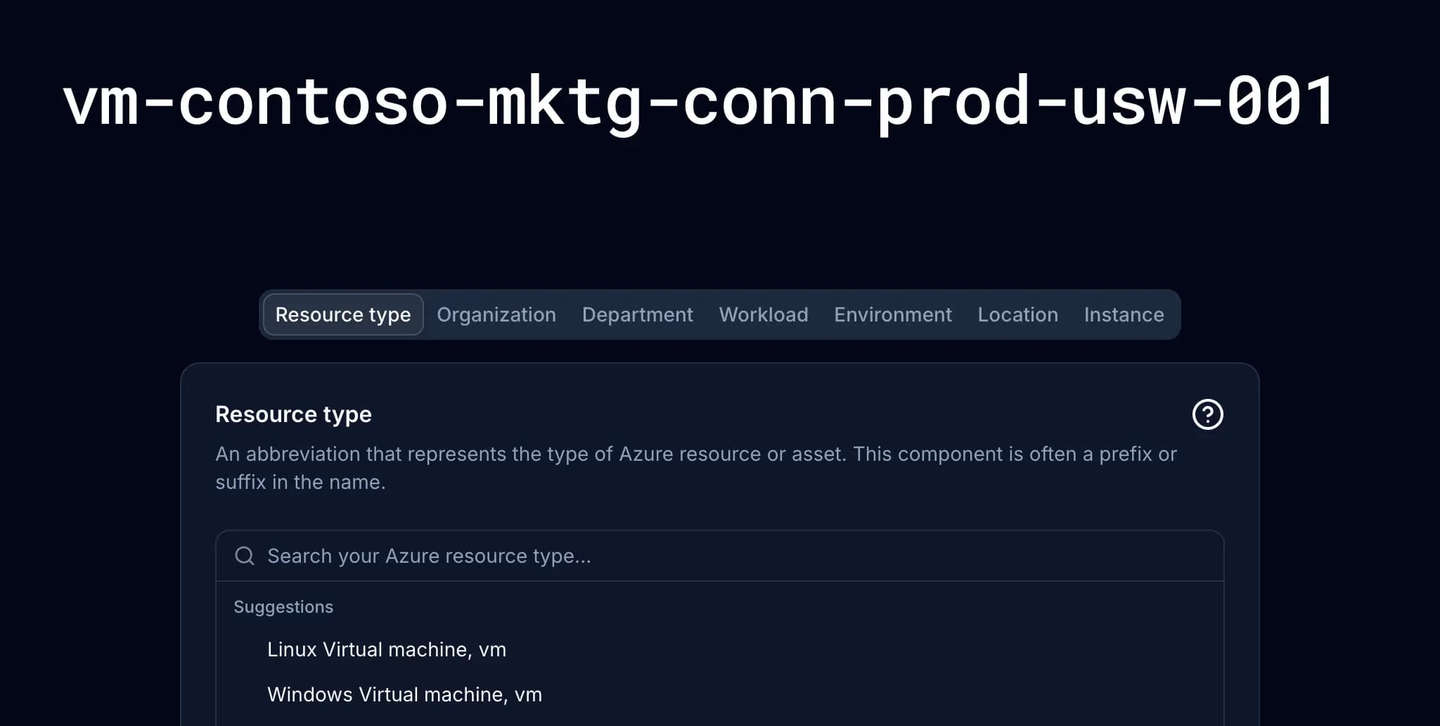 Azure Naming Convention Tool with customization