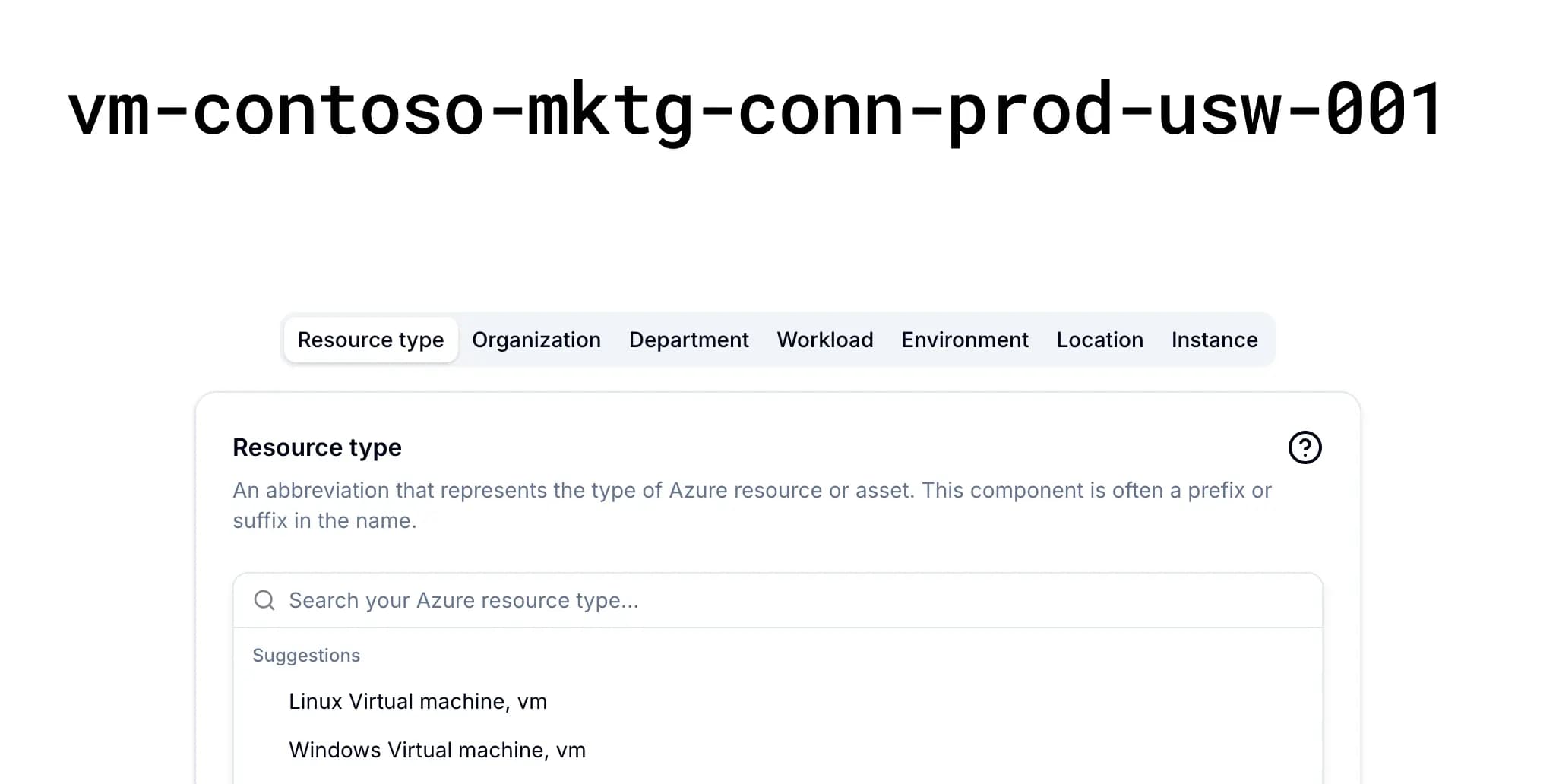 Azure Naming Convention Tool with customization